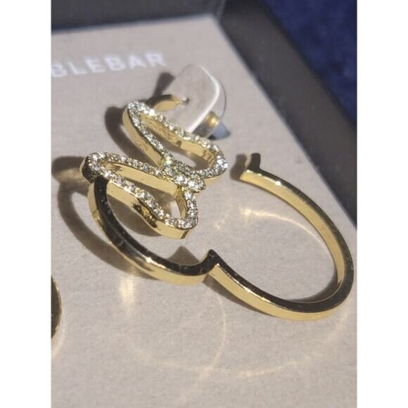 Disney x BaubleBar Gold Minnie Mouse Silhouette Rhinestone-encrusted Earrings - Picture 3 of 5